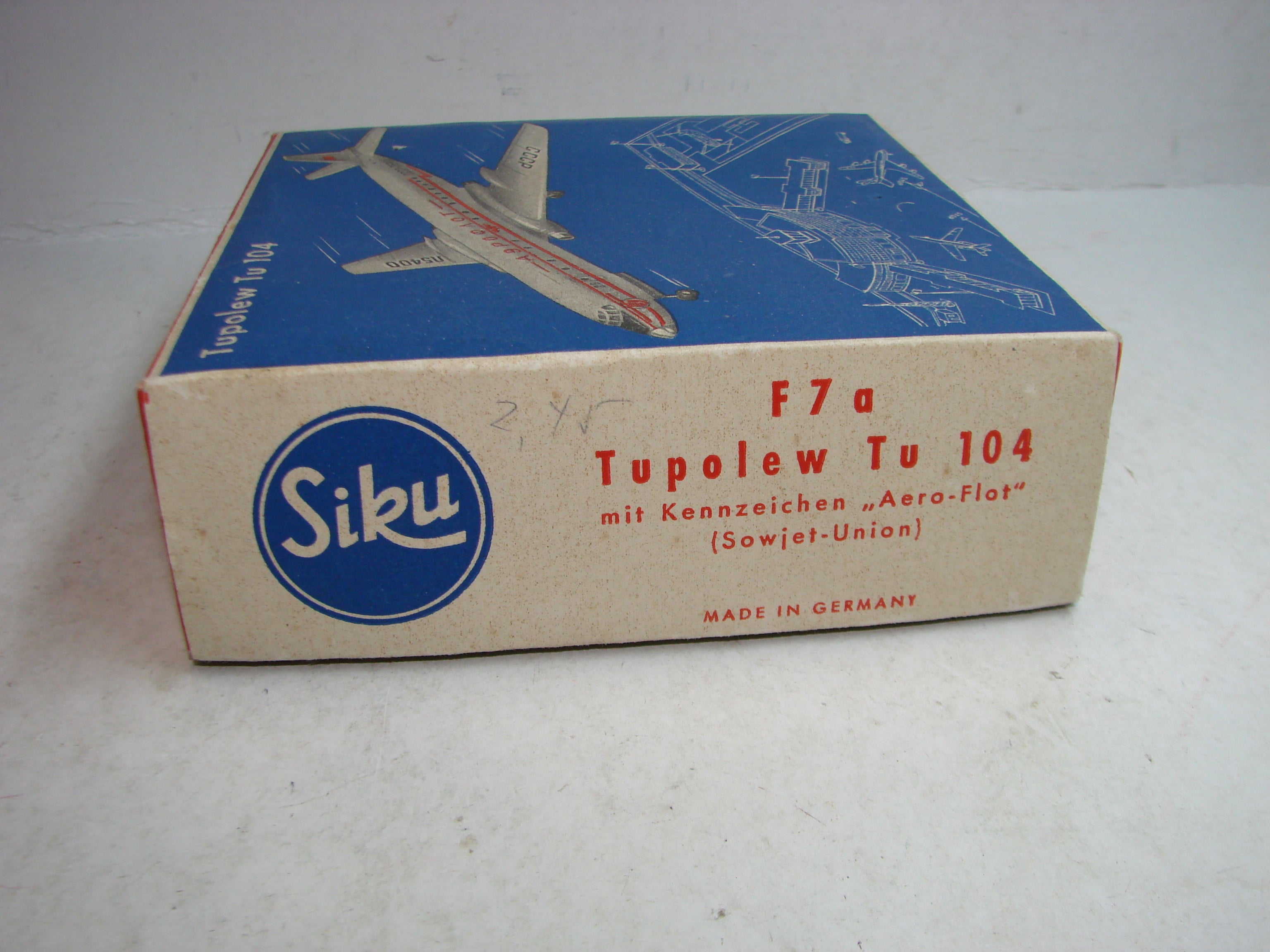 LB - Siku Plastik 1:250, F 7 a , Flugzeug, Tupolew Tu 104, CCCP, ovp, von 1954