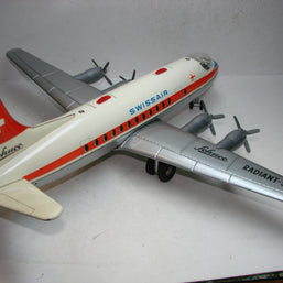 SE1 - Schuco, Elektro Radiant 5600, Blech Flugzeug, Swissair, ovp, von 1954