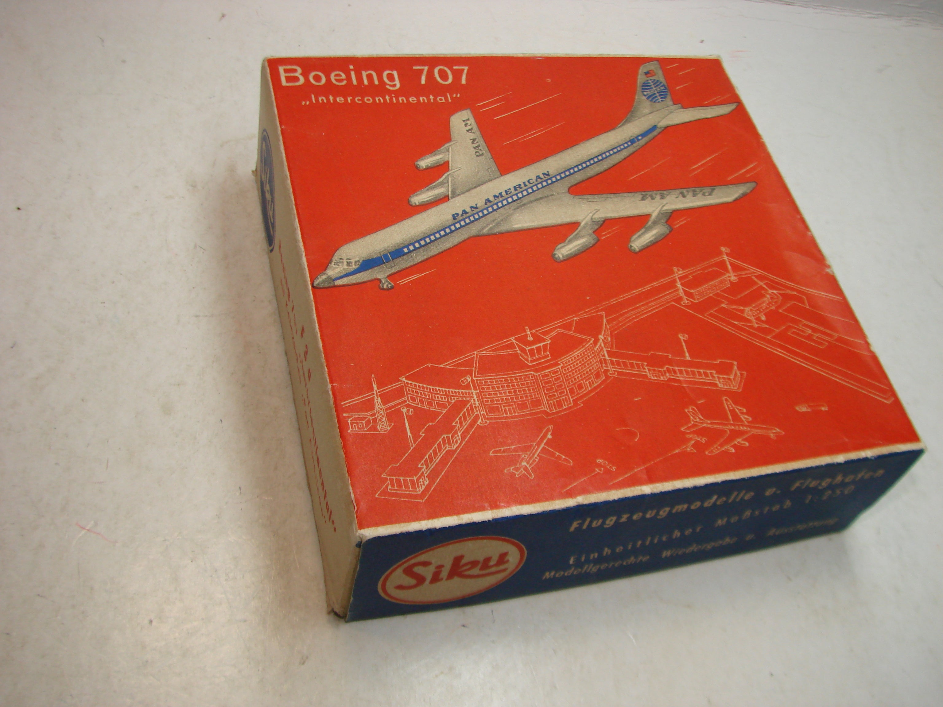 LB - Siku Plastik 1:250, F3a, Flugzeug, Boeing 707, Pan American, ovp, von 1954