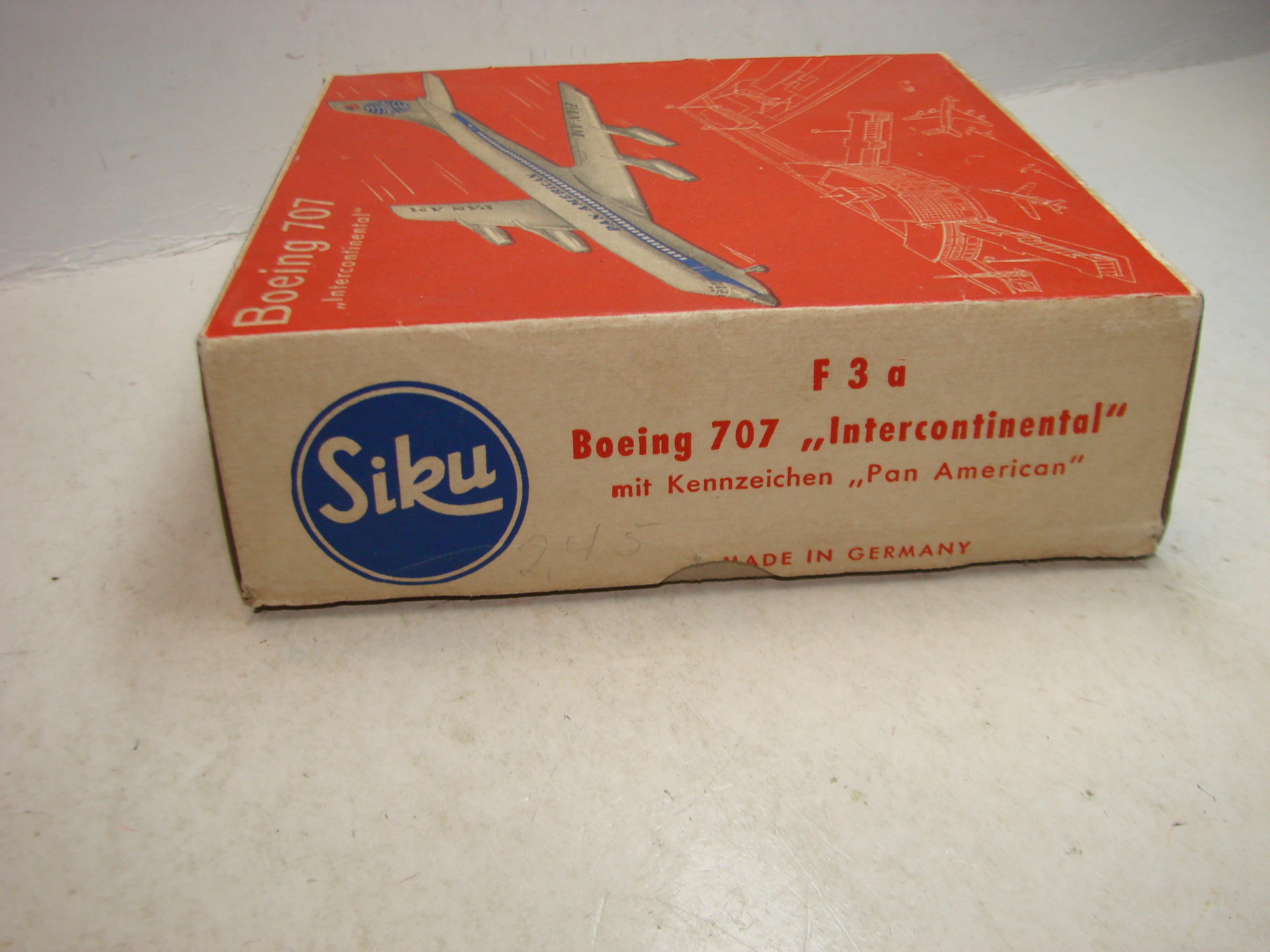LB - Siku Plastik 1:250, F3a, Flugzeug, Boeing 707, Pan American, ovp, von 1954
