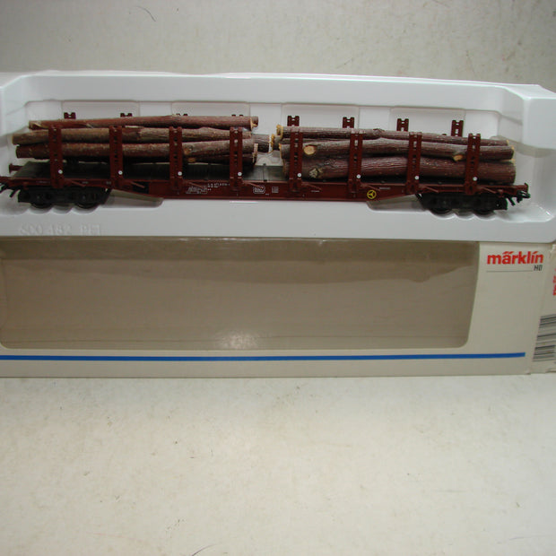 BU, Märklin, 47711, 4 Achs Rungenwagen, Holzstämme Ladung, ovp,