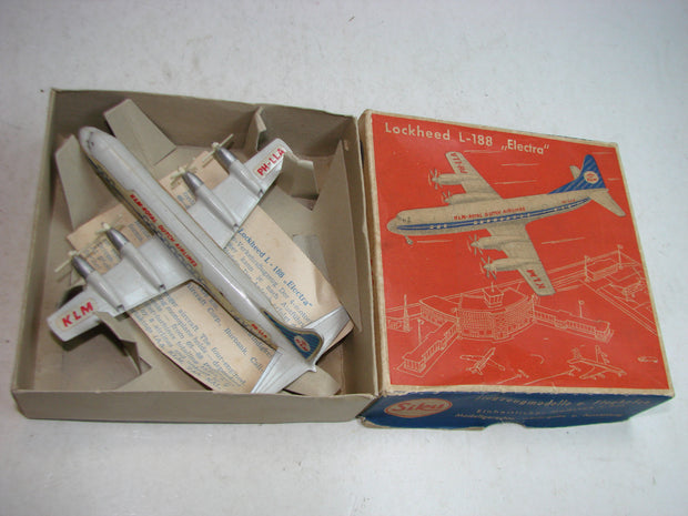 LB - Siku Plastik 1:250, F 18 a, Lockheed L-188, Electra, "Dutch Airlines" ,ovp, von 1954