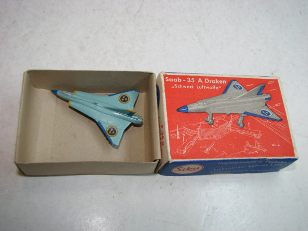 LB - Siku Plastik 1:250, F 34 a, SAAB -35 A Draken, Schwed. Luftwaffe ,ovp, von 1954