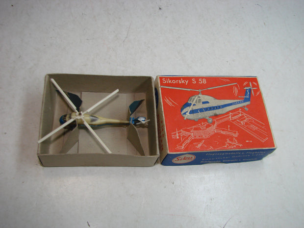 LB - Siku Plastik 1:250, F 14 a, Sikorsky S 58, "Sabena", ovp, von 1954