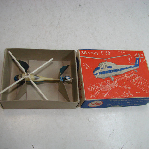 LB - Siku Plastik 1:250, F 14 a, Sikorsky S 58, "Sabena", ovp, von 1954