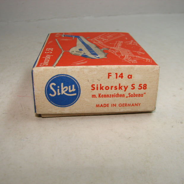 LB - Siku Plastik 1:250, F 14 a, Sikorsky S 58, "Sabena", ovp, von 1954
